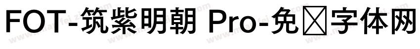FOT-筑紫明朝 Pro字体转换